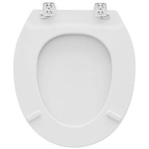 Abattant adulte pour WC – Abattant WC en bois blanc – Dimensions 42-44 cm, Largeur 37 cm – CARRARA & MATTA