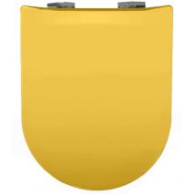 Abattant WC Wood Slim Bouton d'Or Brillante - descente assistée - déclipsable - Olfa
