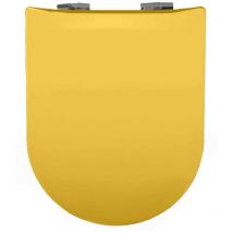 Homemaison - Abattant wood slim déclipsable uni Jaune 36.5x48 cm