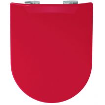 Homemaison - Abattant wood slim déclipsable uni Rouge Orangé 36.5x48 cm