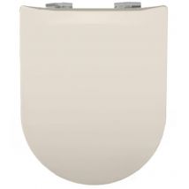 Homemaison - Abattant wood slim déclipsable uni Crème 36.5x48 cm