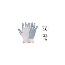 Guanti di protezione in nitrile pesante – Taglia 9 – Palmo antiscivolo in nitrile grigio – Dorso in cotone aerato – Design senza cuciture