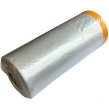 Abdeckfolie 110cm x 33m mit Maler Krepp auf Rolle zum Abkleben