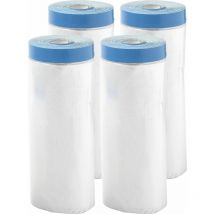 Abdeckfolie mit Klebeband 4 Stück 240cm x 17m uv Malerfolie