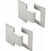 Colcom - Abdeckkappe für 90 Grad Scharnier Glas-Glas Abdeckung, Alu Edelstahl satiniert