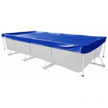 Bâche rectangulaire 600x300 cm bleue avec surdimensionnement été & hiver piscine