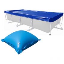Evolution - Bâche de couverture avec 10 coussins d'air Rectangle 600x300cm Bleu Piscine Hiver