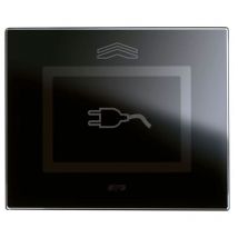 AVE - Touch Glas 3 Module Abdeckrahmen für Sistema 44 Steckdosen schwarz glänzend 44PVTCS3NA