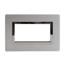 AVE - Abdeckrahmen Wahre System 44 Aluminium 4 modulen aluminium natur gebürstet 44PA4ALS
