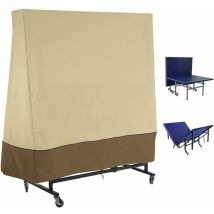 Ontway - Outdoor-tischtennistisch-abdeckung, Wetterbeständig, Mit Kordelzug, Oxford-stoff, Tischtennistisch-schutzhülle, 165 X 70 X 185 Cm, Beige