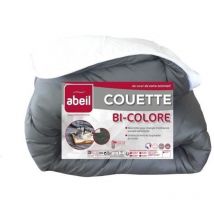 Abeil Couette Bicolore - 200 x 200 cm - Blanc et gris