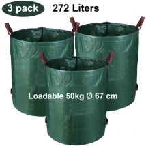 Hengda - 3X Sack Rasen Gartensack Laubsack Sack für Grünschnitt Grünschnitt Kompost 272L