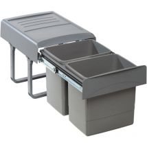 Mega Einbau-Abfallsammler - Orion grey, 2 x 15 Liter, Vollauszug