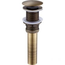 Abfluss-Pop-Up-Push-Open-Stopper für Waschbecken, Waschbecken, Abflussventil, Badezimmer, Messing-Bronze-Farbe