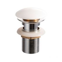 Abfluss Waschtisch Ablauf Pop Up Ventil - Weiße Abdeckung:mit Überlauffunktion