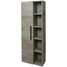 Non - Säule Für Das Badezimmer Losangeles, Säulenschrank Für Badezimmer Mit 1 Tür, Hängeschrank Mit 5 Einlegeböden, Cm 51x25h135, Eiche