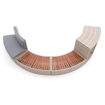 Abkleidung Whirlpool K2O Half Surround 180 289x45x56 cm Set aus 4 halbrunden Teilen, Treppen, Bank und Aufbewahrung