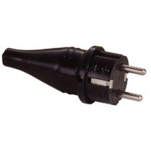 Dönges Vollgummi-SCHUKO-Stecker, DIN 49440/441, Gummi, IP44, schwarz