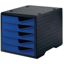 Ablagebox 5 Schubladen schwarz/blau Polyl H255xB270xT340 mm
