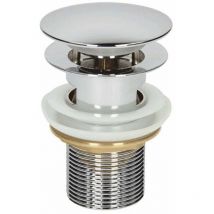 Ablassschraube für Badezimmerwaschbecken, Schlitz, 1 1/4 Zoll, Chrom, flacher Pilzkopf