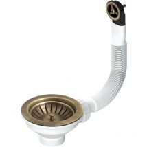 Ablaufgarnitur Ø114 für Lochspüle Ø90 mit zu voll l.b. plast D670-70-PIR Bronze