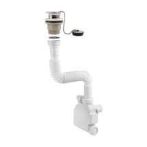 Idral - Ablaufgarnitur Für Waschbecken Mit Abfluss, Externem Siphon Und Kunststoff-wellrohr 1'1/4 15408 Weiß
