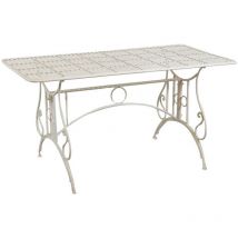 Antiker Tisch aus Schmiedeeisen. Rechteckiger Garten-Couchtisch. Abnehmbarer Tisch für den Außenbereich Gartenmöbel 150x77x80 cm