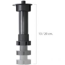Verstellbarer, abnehmbarer Fuß 13 / 20 cm. Schwarz