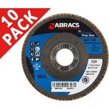 Abracs - pro 115mm x 22mm x 40g Zirconium Flap Disc 10pk