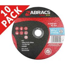 Abracs - proflex 178mm x 3.0mm x 22mm Cutting Disc Flat Metal 10pk