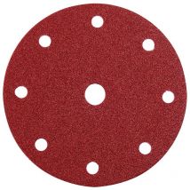 Abrasifs auto-agrippants pour ponceuses excentriques oxyde d'aluminium KP222 perforés 9 trous D150mm Grain 100 Bte de 50 VSM