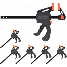 Volavo - Ahlsen Abrazaderas de barra, paquete de 6 abrazaderas de liberación rápida de 4' para carpintería, operación con una sola mano, abrazadera