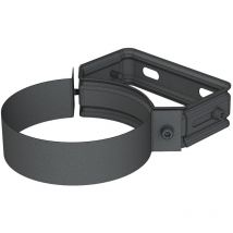 Jeremias - Abrazadera fijación regulable de acero inoxidable - 80 mm - Negro