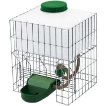 Abreuvoir automatique à réserve 10 litres Gaun avec cage protectrice • Distributeur d'eau volailles, chiens, chats