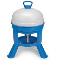 Chemin Des Poulaillers - Abreuvoir Poule En Plastique à Siphon Avec Pieds 20l Bleu Et Blanc - Gaun