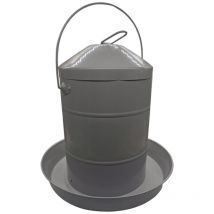 Abreuvoir Volailles En Acier Galvanisé Gris Avec Anse 12l - Gaun