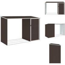 Vidaxl - Abri à bois de jardin Marron 245x98x159 cm Acier galvanisé - Abri De Jardin - Abri Métallique - Rangement Extérieur - Stockage Bois