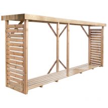 Forest Style - Abri-bûches en bois 183 x 89,5 x 320 cm Dallas