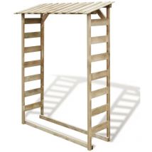 Abri à bûches, Range bûches extérieur, Abri de stockage du bois de chauffage 150x44x176 cm Pin imprégné -ASAF65846 design in