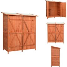 Abri à outils de jardin 136x75x160 cm Bois de sapin massif - Abri De Jardin - Abri De Jardin Bois - Rangement Exterieur - Outillage - Outillage De