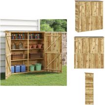 Abri à outils de jardin 163x50x171 cm Bois de pin solide - Abri De Jardin - Abri De Stockage - Outillage - Rangement Jardin - Cabane Jardin