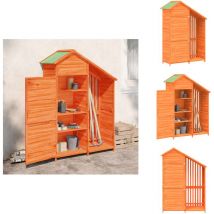 Abri à outils de jardin marron 120x53,5x170 cm bois massif pin - Abri De Jardin - Abri Outil - Rangement Jardin - Cabane Jardin - Stockage Outils