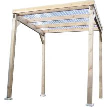 Foresta - Habrita - Carport autoclavé toit plat économique avec couverture surface 4 m2 - CAR2020TA