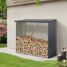Casa.pro - Abri-bûches couvert Kalmar 156 x 80 x 152 cm anthracite