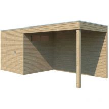 Gardenas - Abri de jardin 210 x 210 cm Qube Abri avec extension et plancher