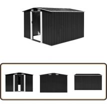Abri de jardin 257x298x178 cm Métal Anthracite - Abri De Jardin - Abri Métallique - Abri Extérieur - Rangement Jardin - Cabane Jardin