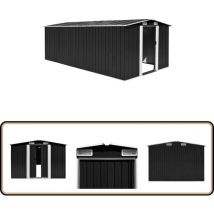 Abri de jardin 257x489x181 cm Métal Anthracite - Abri De Jardin - Abri Métallique - Abri De Rangement - Garden Shed - Cabane De Jardin