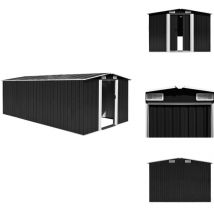 Abri de jardin 257x489x181 cm Métal Anthracite - Abri De Jardin - Abri Métallique - Abri De Rangement - Garden Shed - Cabane De Jardin