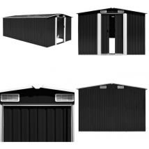 Vidaxl - Abri de jardin 257x489x181 cm Métal Anthracite - Abri De Jardin - Abri Métallique - Abri De Rangement - Garden Shed - Cabane De Jardin