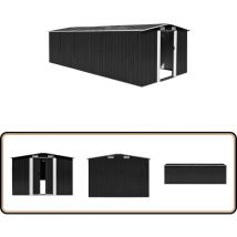 Abri de jardin 257x580x181 cm Métal Anthracite - Abri De Jardin - Abri Métallique - Abri De Rangement - Cabane De Jardin - Outillage De Jardin